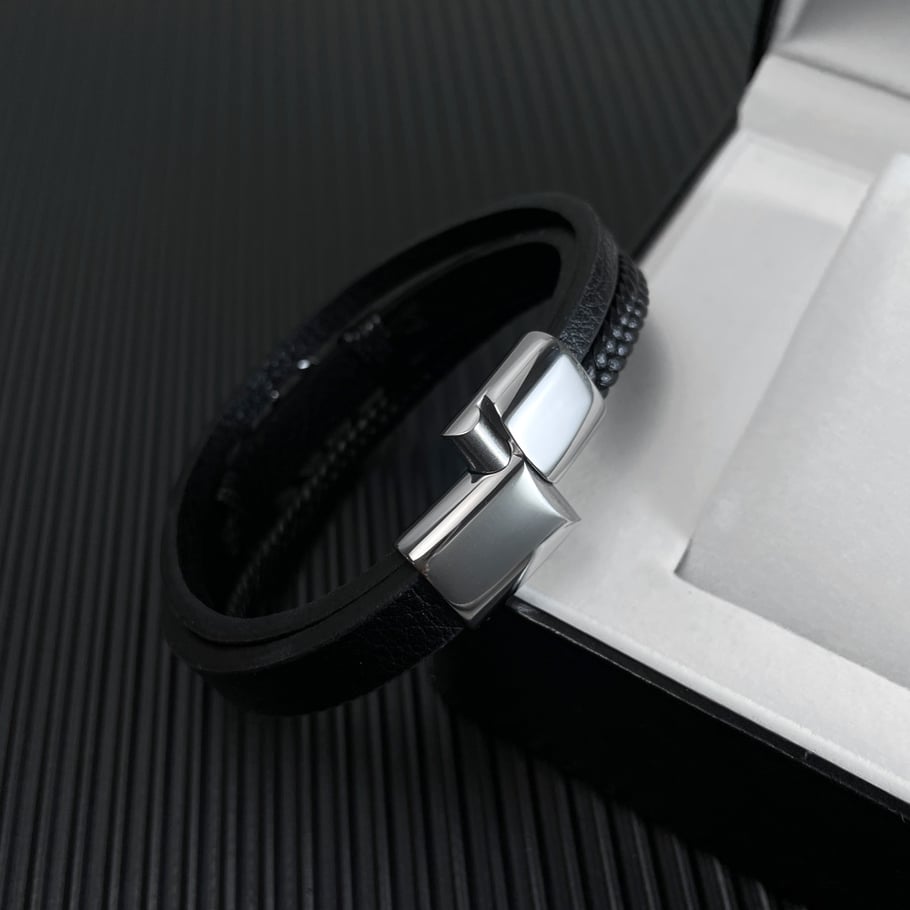 1 Piece Octagonal Star Stainless Steel Men's Bracelets Picture5