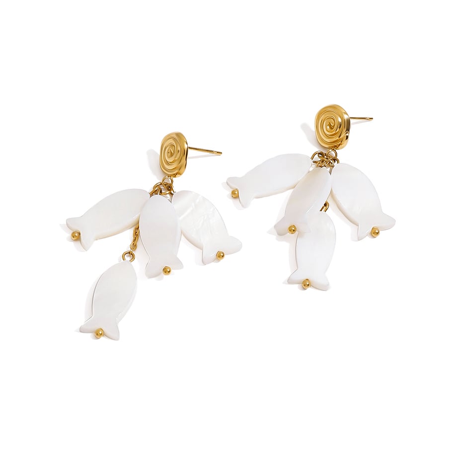 Vacation Fish Shape Stainless Steel Drop Earrings h5Picture4