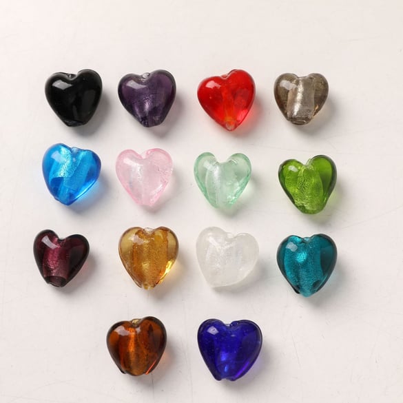 1 Piece Elegant Heart Glass DIY Jewelry Beads 2