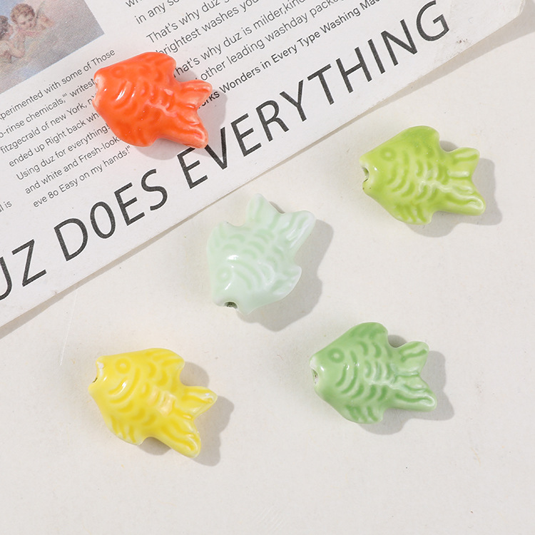 VIvid Fish Colorful Ceramics DIY Jewelry Beads Picture5