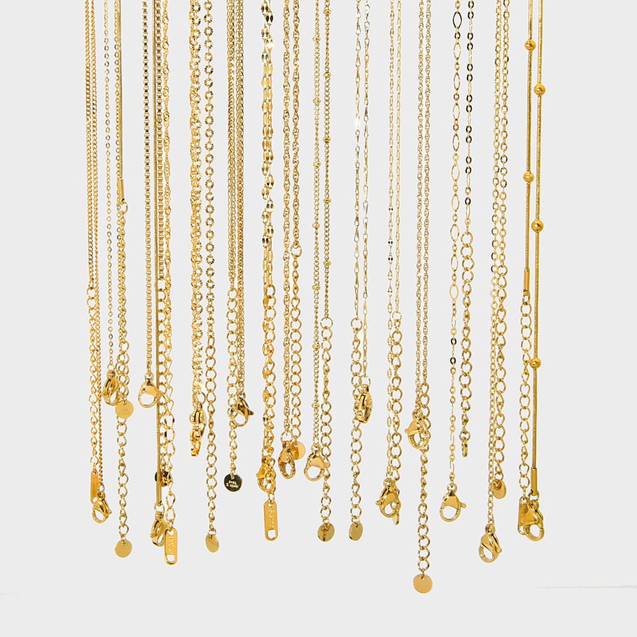 Einfache, vielseitige DIY-Kette aus goldfarbenem Edelstahl Bild5