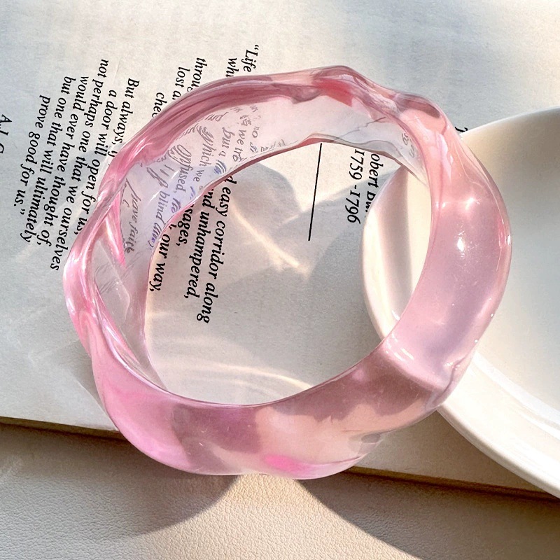 Simple Geometric Round Resin Women‘s Bracelet 