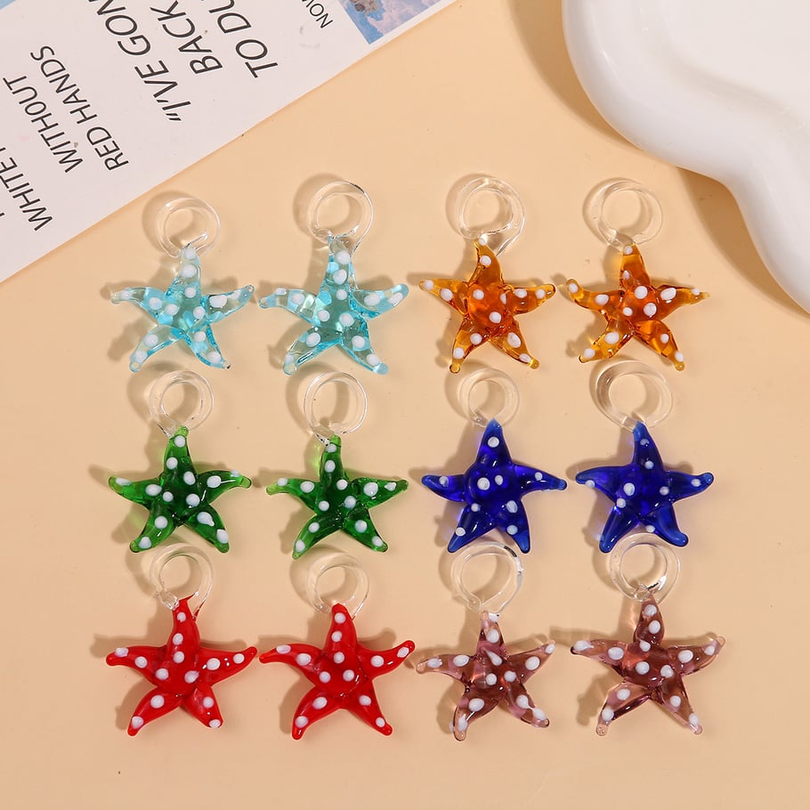 Oceanic Wave Point Starfish Glass DIY Women's Pendants Picture4