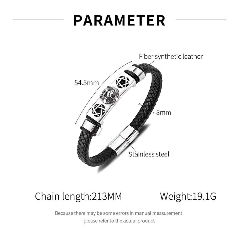 1 Piece Leopard Head Stainless Steel Men's Bracelets Picture7