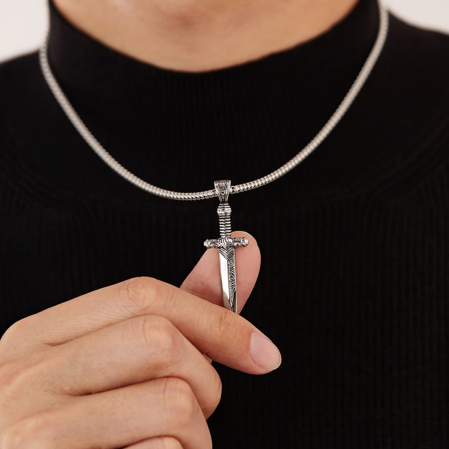 1 Piece Delicate Sword Stainless Steel Men's Pendant Necklaces Picture5