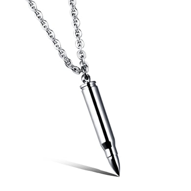 1 Piece Sleek Bullet Stainless Steel Men's Necklaces h5 