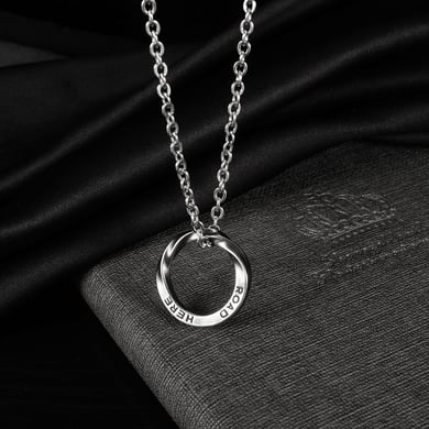 1 Piece Classic Mobius Strip Stainless Steel Men's Chain Necklaces h5 Picture5
