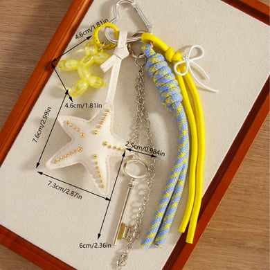 1 Piece Personalized Starfish Key Tassel Women's Bag Pendant h5 Picture5