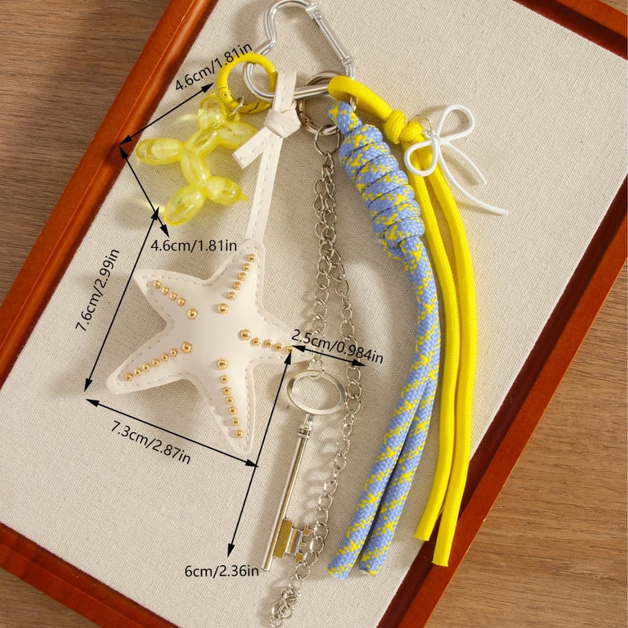 1 Piece Personalized Starfish Key Tassel Women's Bag Pendant Picture5