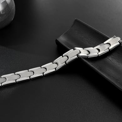 1 Piece Sleek Series Punk Geometric Patchwork Stainless Steel Men's Bracelets h5 Picture6