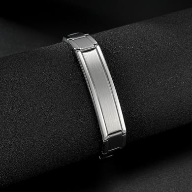 1 Piece Minimalist Series Punk Rectangular Stainless Steel Men's Bracelets h5 Picture7