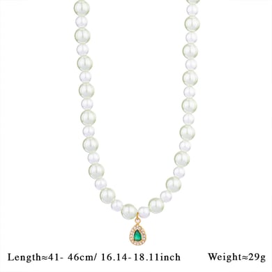 Charming Droplet Stainless Steel Gold Color Women's Beaded Necklaces h5 Picture2