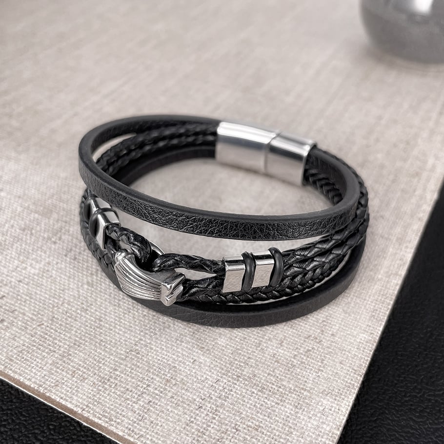1 Piece Designable Multilayer Stainless Steel Men's Bracelets Picture5