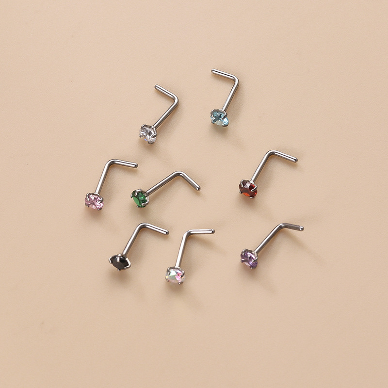 1 Piece Colorful Zircon Women's Nose Stud Picture6