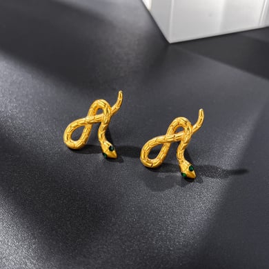 1 Pair Designable Snake Stainless Steel Men's Earrings h5 Picture2