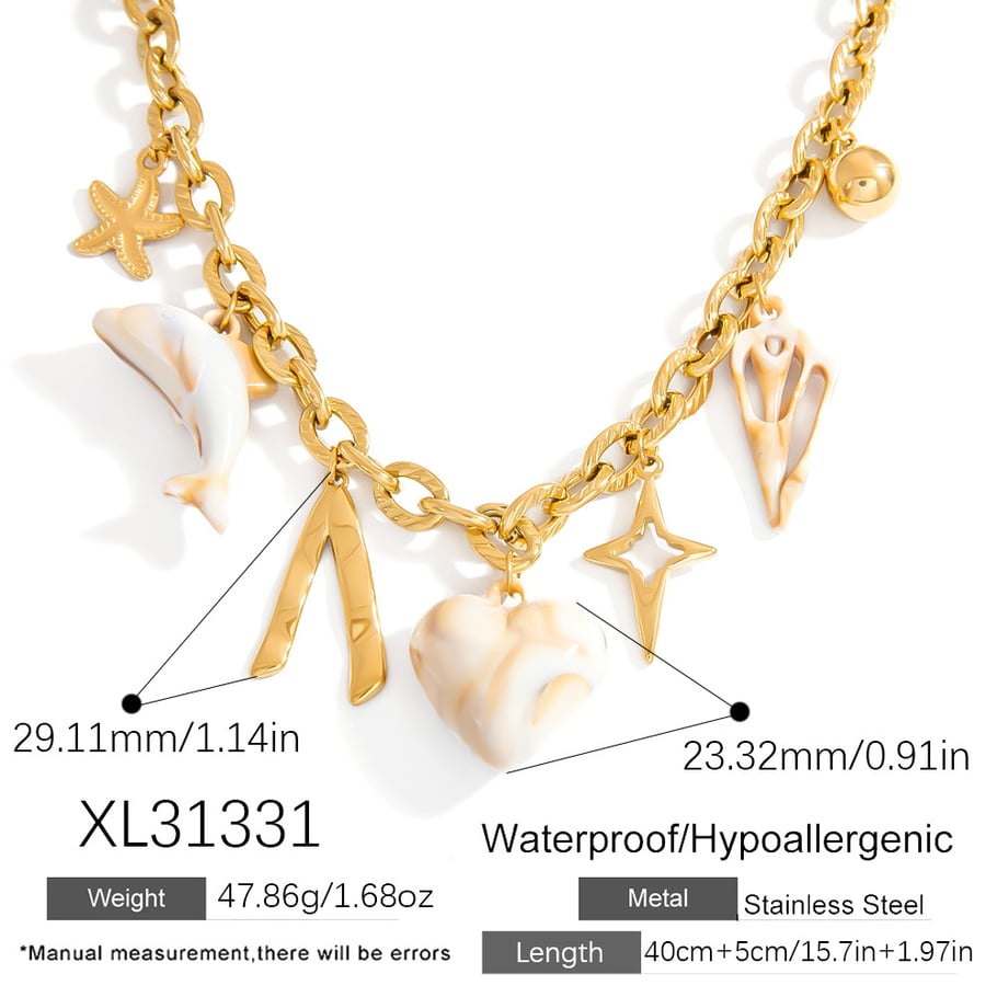 Oceanic Stainless Steel  Gold Color Pendant Necklaces Picture2