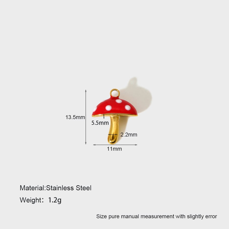 Funny Mushroom DIY Stainless Steel Pendant Accessories 