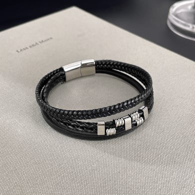 1 Piece Simple Series Punk Rectangular Stainless Steel Men's Bracelets h5 Picture3