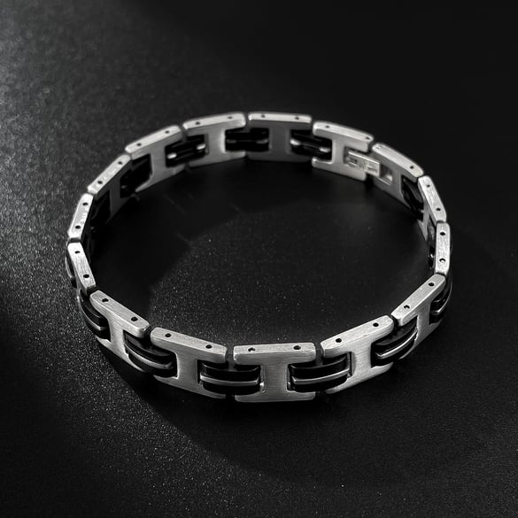 1 Piece Industrial Series Punk Geometric Stainless Steel Men's Bracelets 2