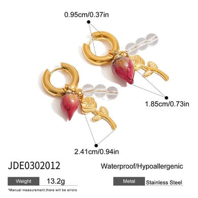  style blumen tropfen ohrringe h5 