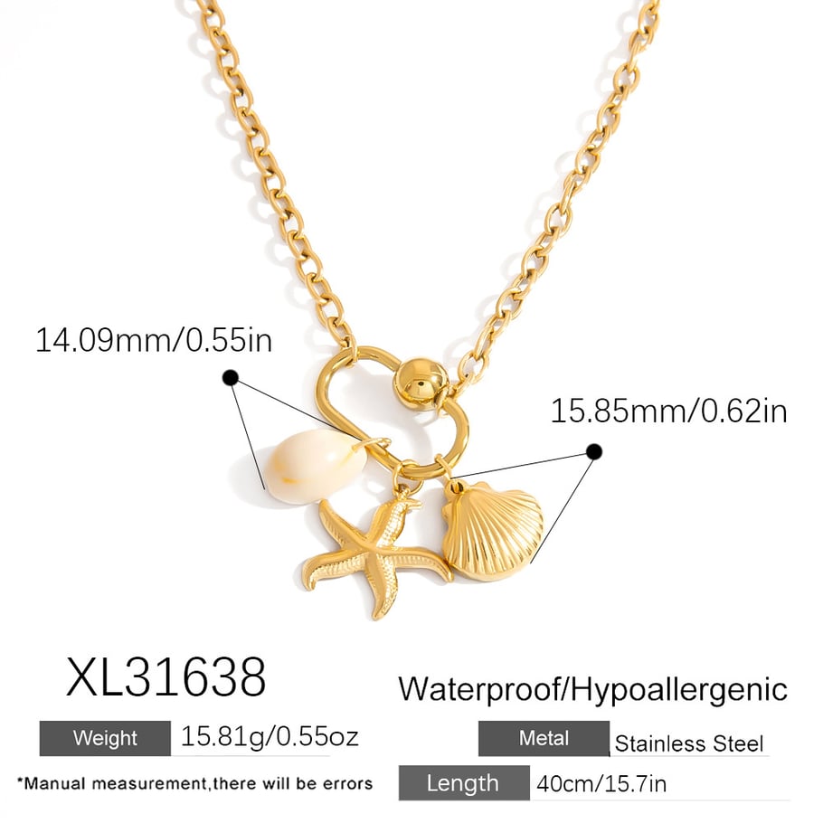 Light Luxury Simple Gem - inlaid Gold - colored Stainless Steel Necklace for Women 