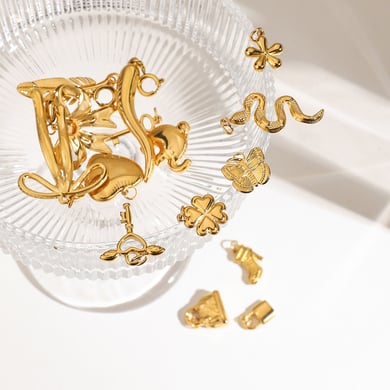 Edelstahl Gold Farbe DIY Anhänger h5 Bild3