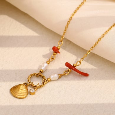 Vacation Stainless Steel Gold Color Pendant Necklaces h5 Picture5