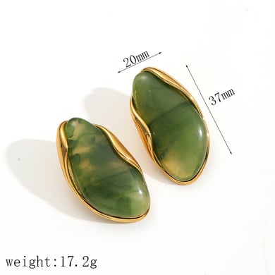 Vintage Unregelmäßige Geometrische Edelstahl Gold Farbe frauen Stud Ohrringe h5 Bild6