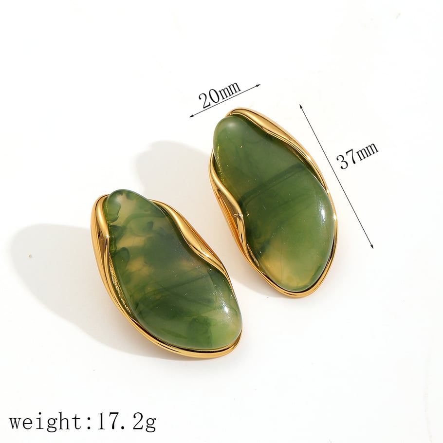 Vintage Unregelmäßige Geometrische Edelstahl Gold Farbe frauen Stud Ohrringe Bild6