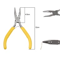 Yellow handle 3-hole flat nose pliers (with teeth) Length about 12cm Picture12