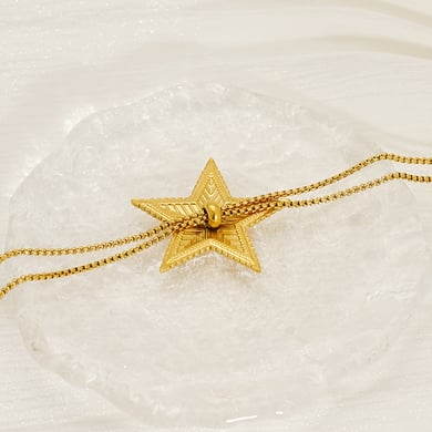 Star Stainless Steel Gold Color Long Necklaces h5 Picture4