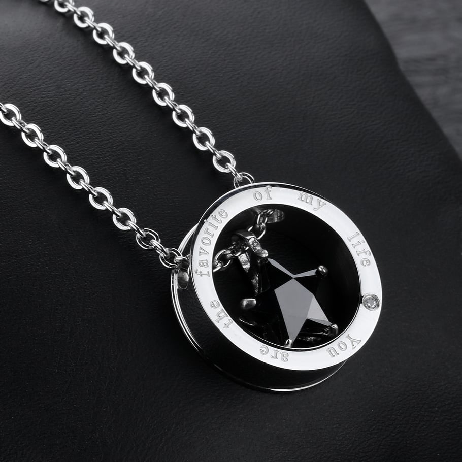 1 Piece Radiant Star Hoop Stainless Steel Men's Pendant Necklaces Picture4