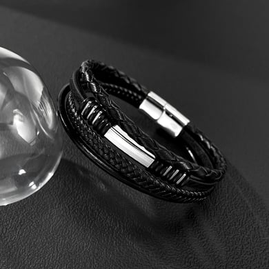 1 Piece Minimalist Multilayer Stainless Steel Men's Bracelets h5 Picture6