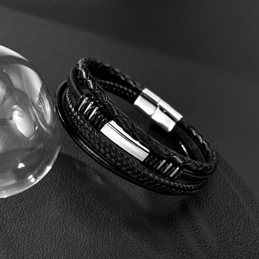 1 Piece Minimalist Multilayer Stainless Steel Men's Bracelets Picture6