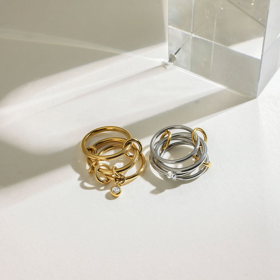 Simple Annular Stainless Steel Gold Color  Minimalist Rings Picture5