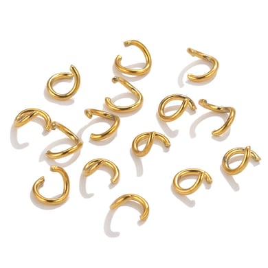 1 Piece DIY Solid Broken Ring Stainless Steel Gold Color Women's Pendants h5 Picture4