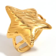 Offener Ring mit Seesternen - Gold 