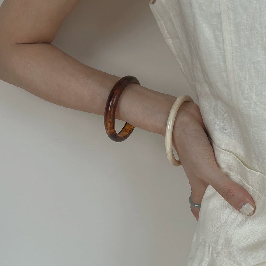 Braccialetti da donna in resina geometrica semplice, serie semplice, 1 pezzo Immagine5