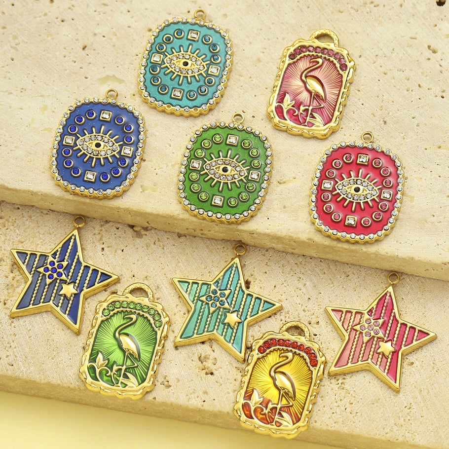 Chic Flamingo Stainless Steel Gold Color Pendants Picture3