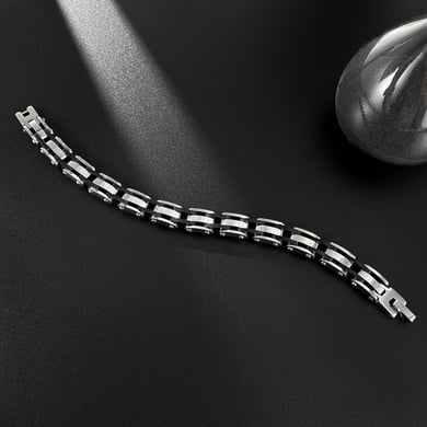 1 Piece Bold Series Fashionable Geometric Stainless Steel Men's Bracelets h5 Picture3
