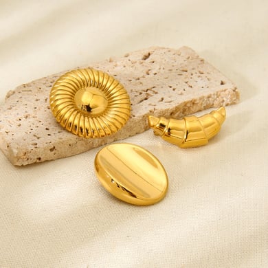 Creative Cow Horn Wrap Gold Stainless Steel Women's Brooch h5 Picture3