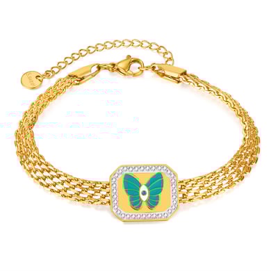 pulsera de cadena de acero inoxidable para mujer, de 1 pieza, con diseño geométrico diario,  h5 Imagen4