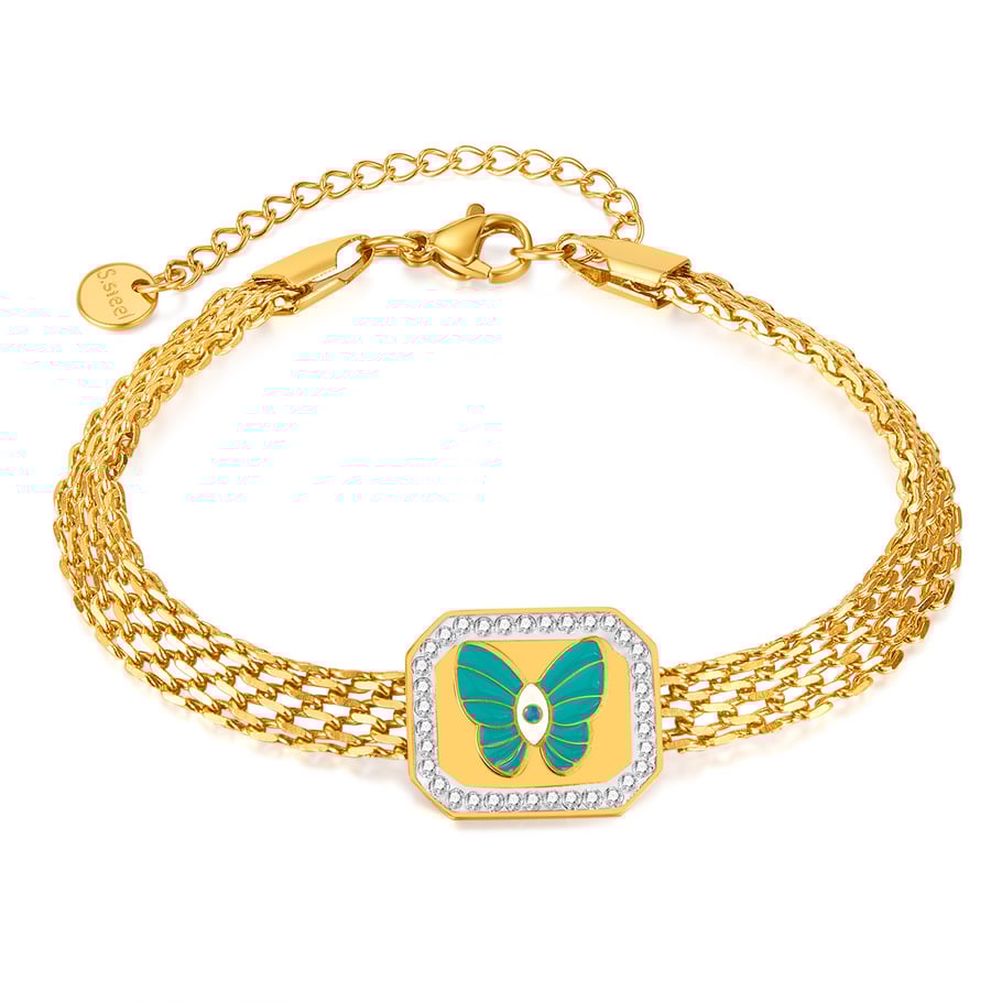 pulsera de cadena de acero inoxidable para mujer, de 1 pieza, con diseño geométrico diario,  Imagen4