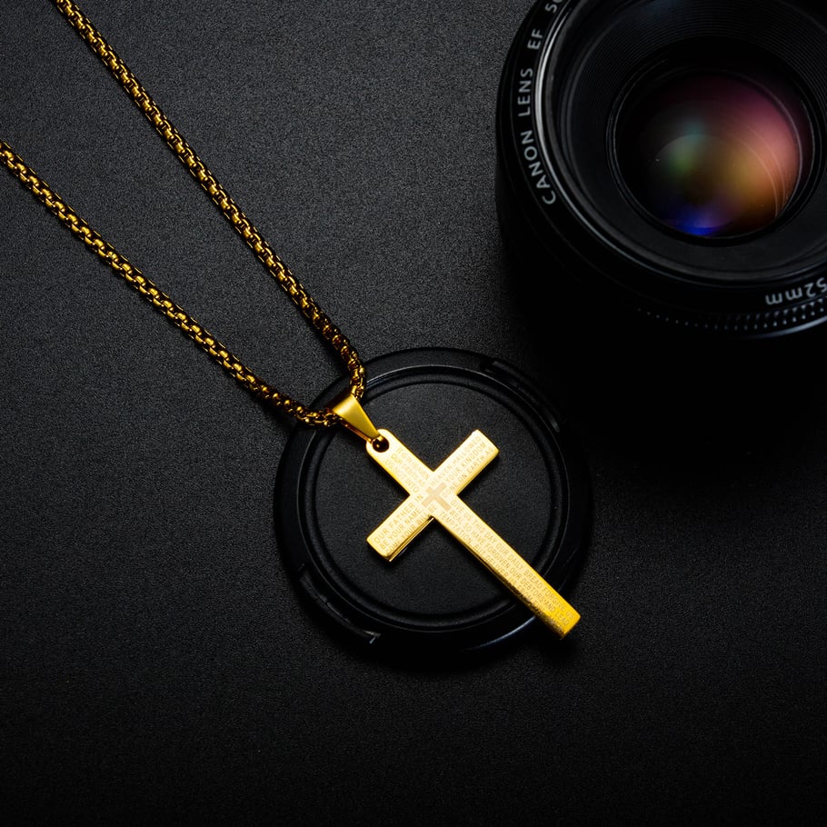 1 Piece Retro Cross Stainless Steel Men's Necklaces Picture4