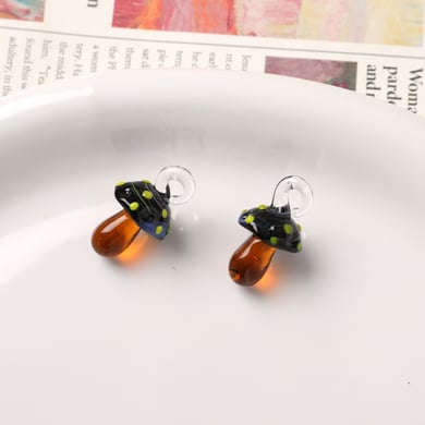 1 Piece Colorful Mushroom Glass DIY Women's Pendants h5 