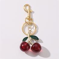 1 red glittery cherry keychain Picture6