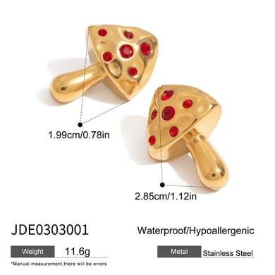 Cute Mushroom Stainless Steel Stud Earrings h5 Picture2