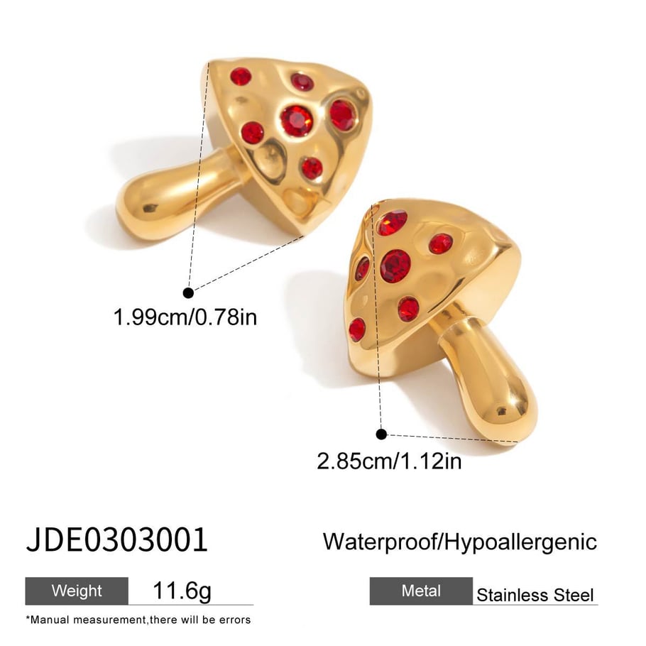 Cute Mushroom Stainless Steel Stud Earrings Picture2