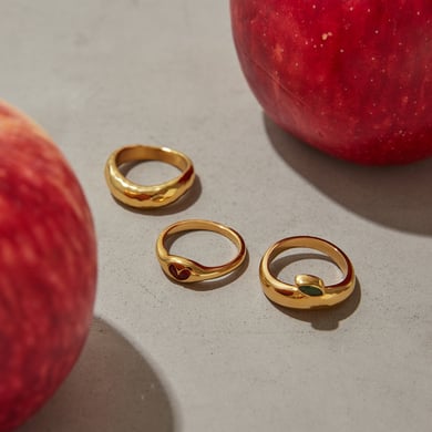 Ins Style Herz Edelstahl Gold Farbe Minimalist Ringe h5 Bild3