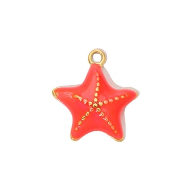 1 Stück Oceanic Series Vivid Starfish Edelstahl Goldfarben Damenanhänger h5 